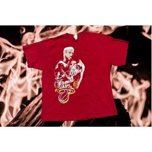 Lebron vintage heat tee big face nba Nike jersey